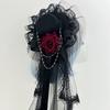 Encaje Gótico Velos de Encaje Decoración de Rosas Pequeño Sombrero de Copa Retro Cosplay de Halloween