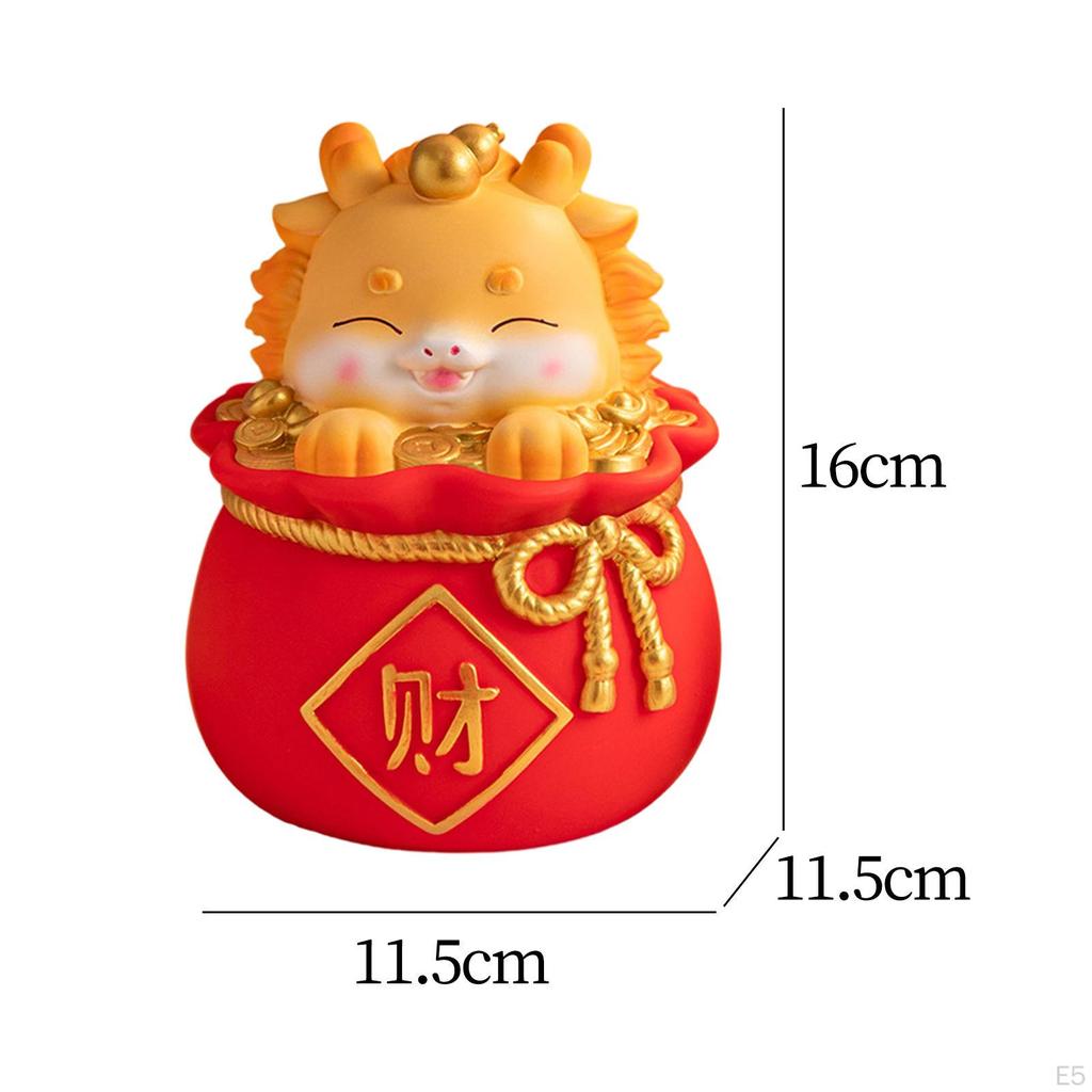 Cartoon Chinesische Drachen Statue Geld Topf Jahr Dekoration Nette Frühling Festival Tisch Ornament für