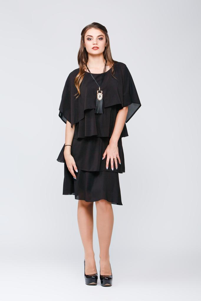 Шифонова сукня з каскадами до коліна в різних кольорах