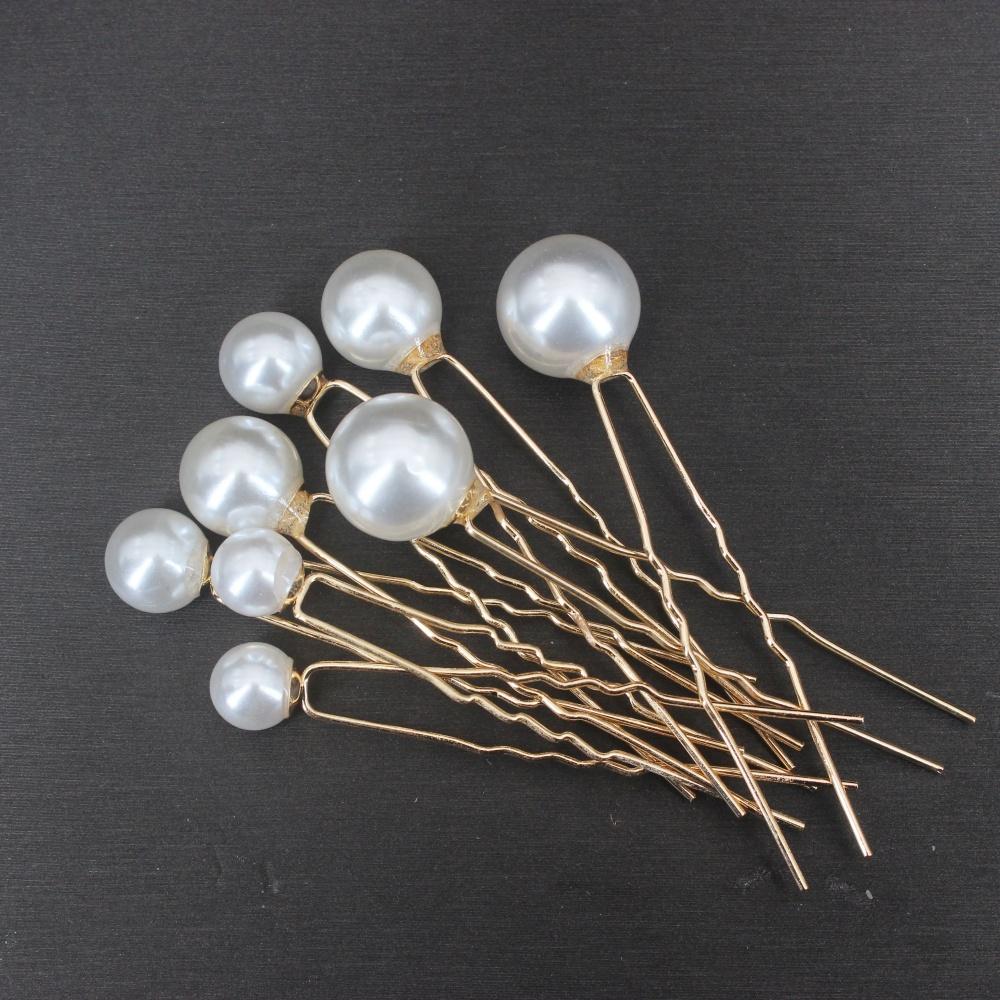 

Pearls Hairpins Bridal Headdress Women U Shape Hair Clip Pins Wedding Hair Sticks Bride Hair Accessories Gifts Wholesale