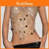 Sexy Mujer Geometric Sequin Mesh Crop Top For Nightclub And Music Festival