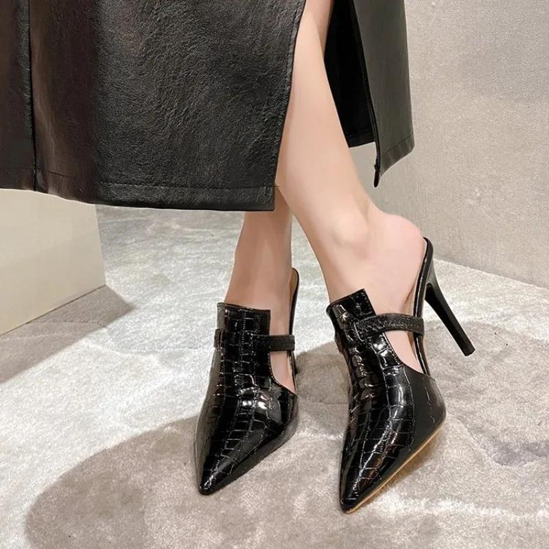 Fashion 2025 New style Baotou type high-heeled shoes pointy heel 8.5CM comfortable casual wear fashion sandals Hollow sexy single shoes