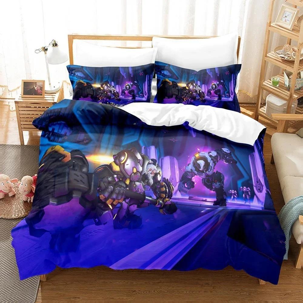 3D Printing Game Overwatch 2 Invasion Bedding Set Single Twin Full Queen King Size Bed Set Adult Kid Bedroom Duvet Cover Sets