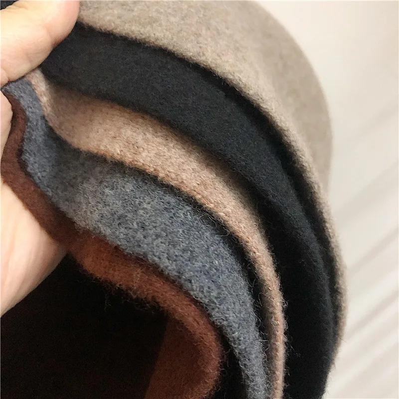 Japanese Real Woolen Vintage Warm Bucket Hat for Women Felt Retro Dome Wool Hats Female Fashion British Style Panama Caps Bonnet