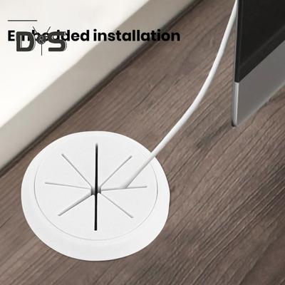 Passacavi da scrivania per cavi e fili, copertura per fori, plastica, organizer per cavi, porta di uscita per cavi, scatola di copertura per passaggio cavi per scrivania da ufficio PC