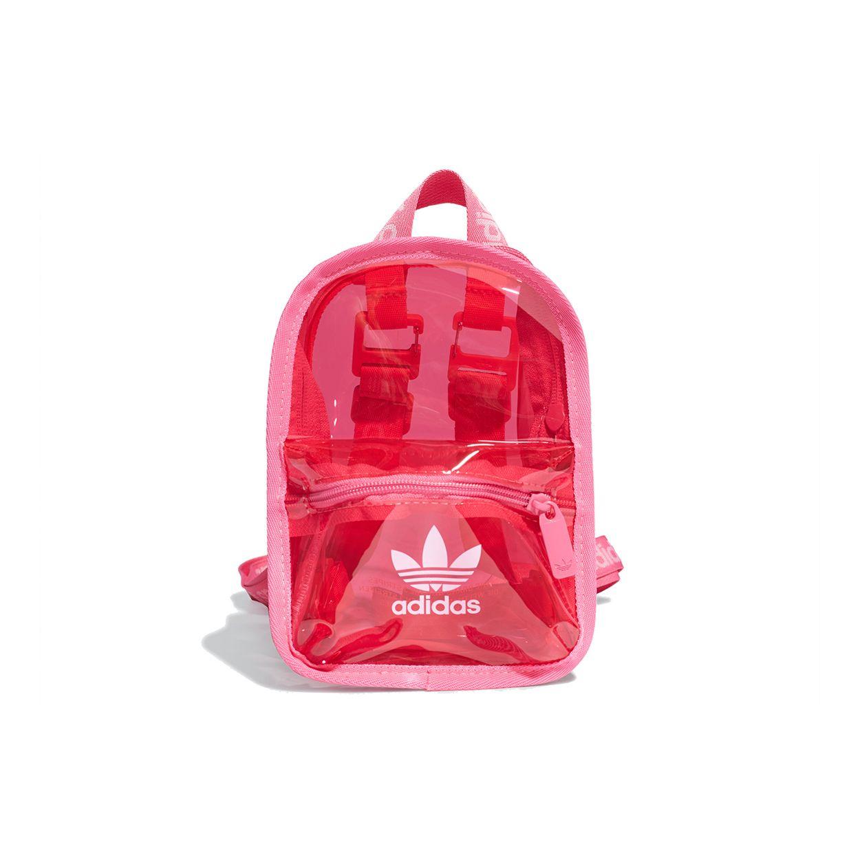 Adidas Originals Translucent Large Logo TPU Film Backpack Mini Unisex Backpack Fluorescent-Pink H51002 Neon Pink