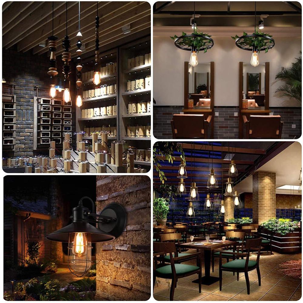 6 Pack ST19 Shape Filament Bulb 4W LED (40W Equivalent) LED Bulb LED Filament Bulb  Restaurant