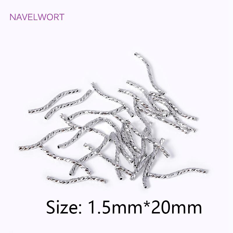 18K Gold Plated Brass S Shape Curved Tube Metal Twisted Tube Beads Connector DIY Necklace Jewelry Making Accessories Wholesale