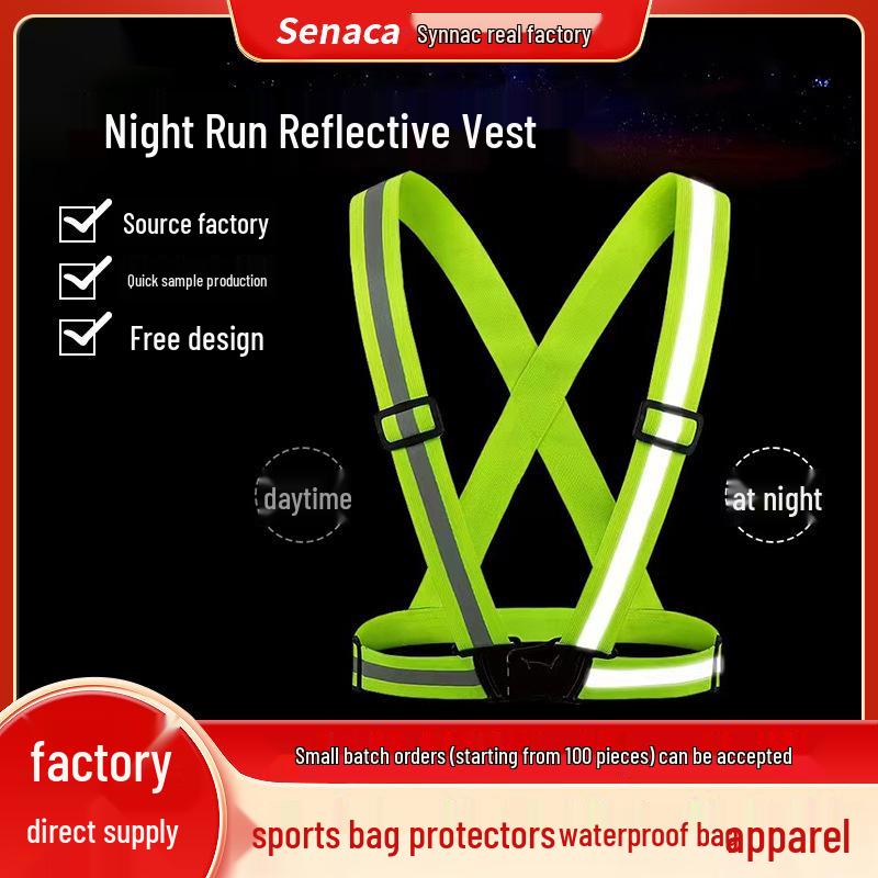Reflective Night Running & Cycling Safety Vest with Elastic Straps