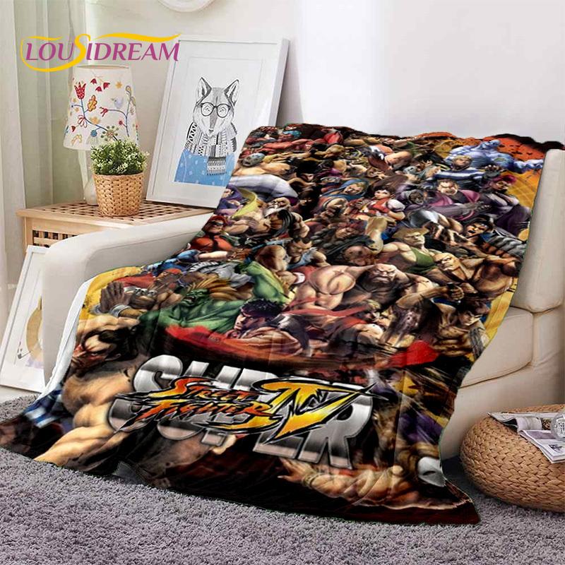 Lastest Retro Game Street Fighter SF Soft Blankets,Keep Warm Throw Blanket Comfortable Blanket for Picnic Beds Sofa Home Bedroom