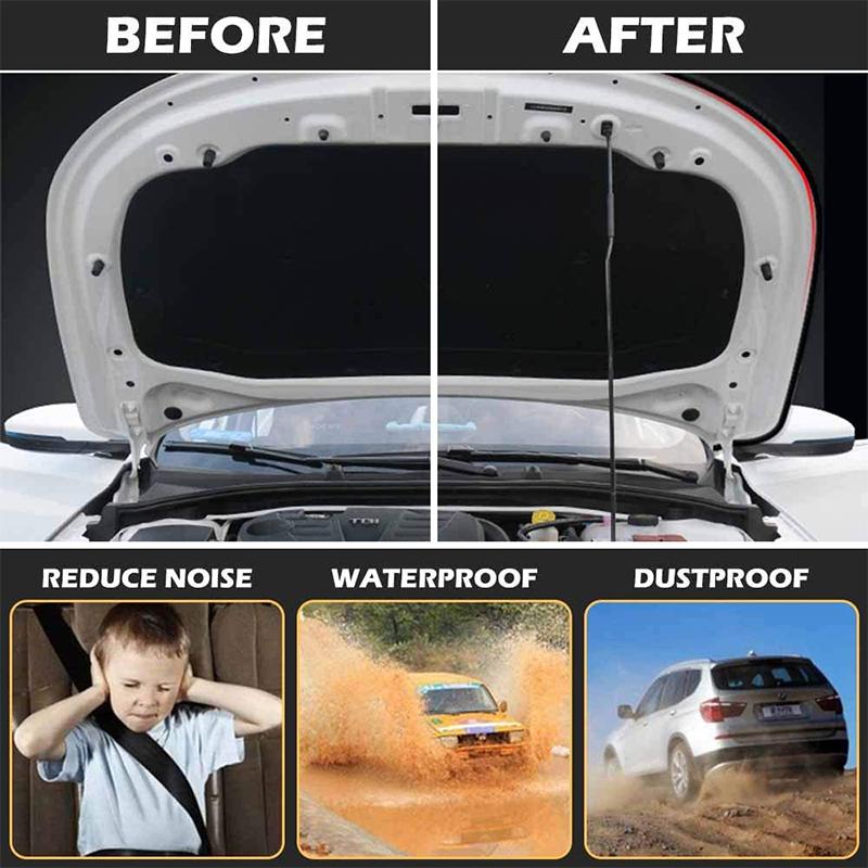 5/8 Meters Car Door Seal Strips Sticker B Shape Rubber Car Edge Noise Windproof Protection Front Auto Seals Strip Accessories