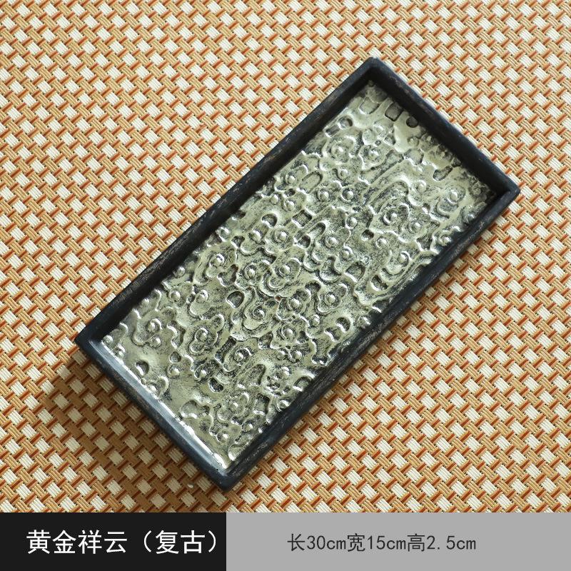 Ceramic Dry Brewed Tea Tray Kung Fu Tea Set Accessories Water Storage Square Circular Large Lacquer Tea Table Pot-bearing