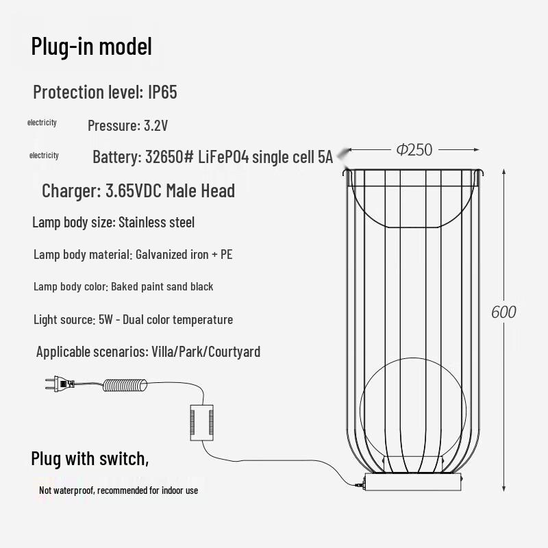 Jundingying Outdoor Waterproof Floor Lamp