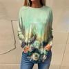 Naiste T-särgid Sügises vabaaja pikkade varrukatega särgid Vintage graafilise trükiga top Pullover