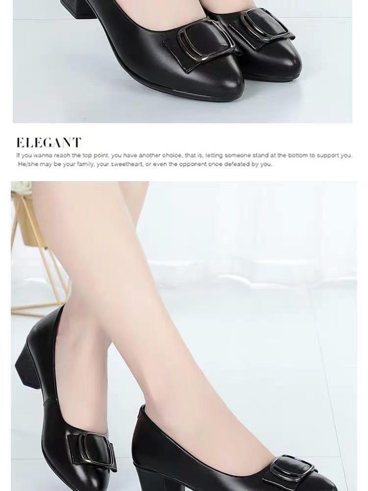 Scarpe in Pelle da Donna Autunno 2025 con Suola Morbida per il Comfort - Tacco Basso Nero