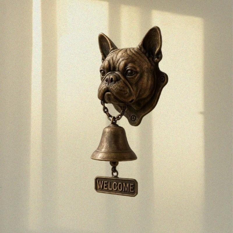Metal Welcome Doorbell Vintage Halloween Dog Bell Interesting Hangable Manual Doorbell For Home Entrance Wall Mount Decor