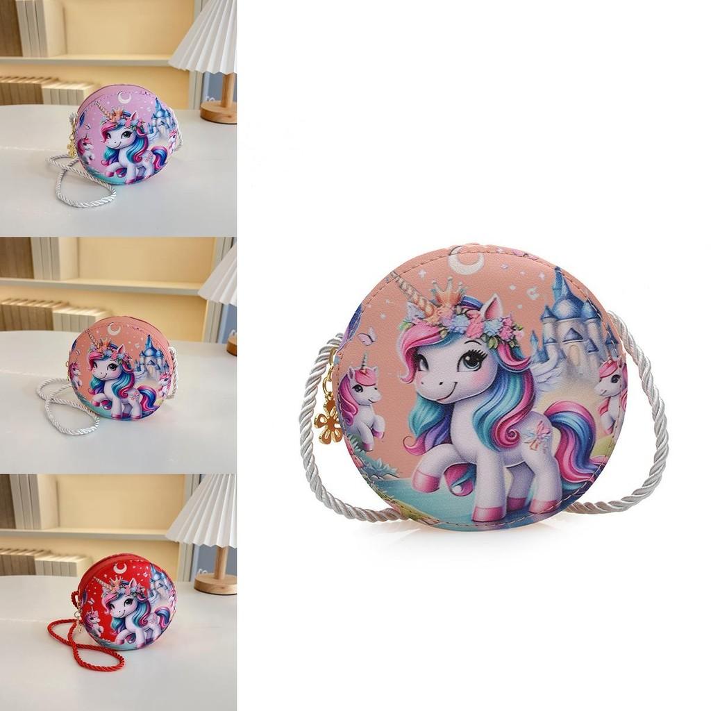 Adorable Mini Unicorn Shoulder Bag For Girls Stylish Pu Material Fashionable Accessory