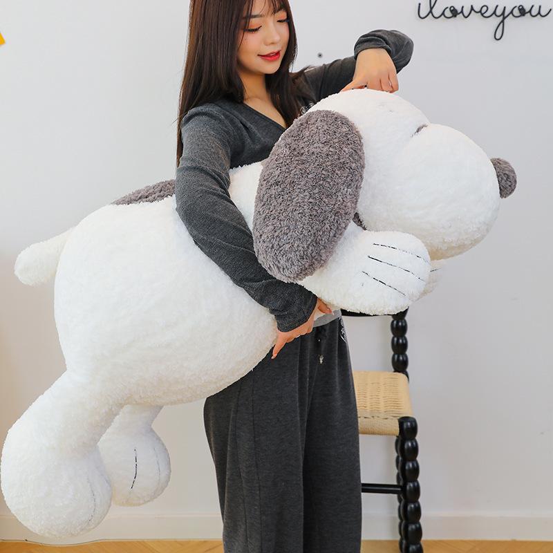 Dog Plush Toy Stuffed Animal Pillow With Pp Cotton Filling White Gift