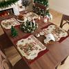 VIKAMA 4-Piece Christmas Gingerbread Man Placemats Family Christmas Party Holiday Table Decor and Accessories