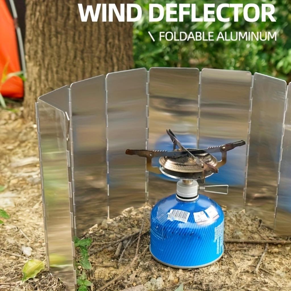 Portable Folding Outdoor Wind Shield, Aluminum Alloy Durable Baffle, Essential Camping Accessory For Hiking, Picnic And Outdoor Cooking