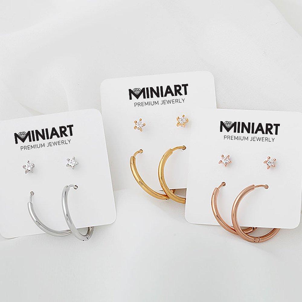 Star Cubic Piercing + Ring Piercing [Sold as a Pair]