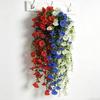 Patriotic Red White Blue Hanging Flowers Artificial Morning Glory Flower Vine UV Resistant Fake Plants for 4th of July Memorial Day Independence Day