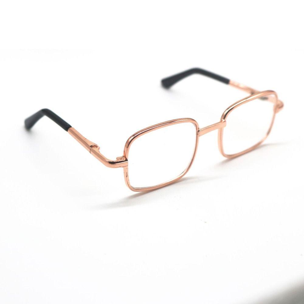 Metal Plush Doll Eyeglasses Square Frame Doll Accessories Cute Pets Glasses  Dolls