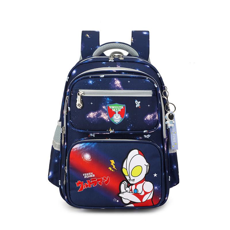 

Cute Cartoon Anime School Backpack For Boys And Girls With Spine Protection And Lightweight Design Red Ultraman