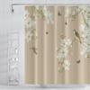 Tende da Doccia in Tessuto Impermeabile con Fiori Vintage Disegnati a Mano per Bagno, Tende da Bagno con Magnolie Decorazione Vasca da Bagno con Ganci