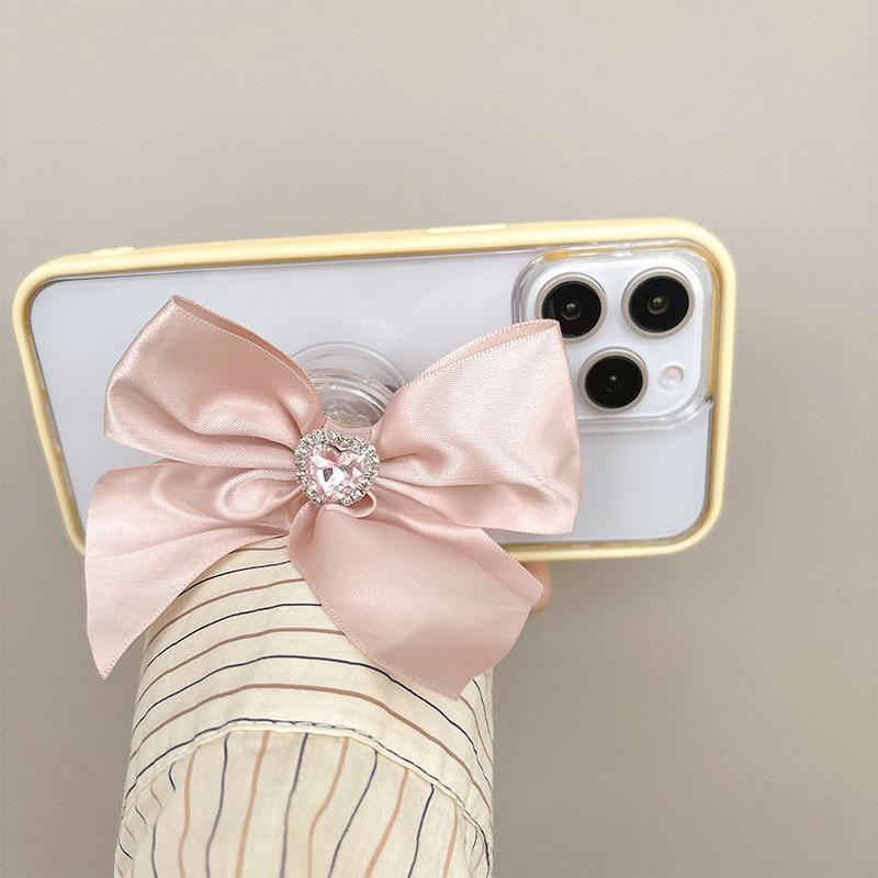 1Pc  Rhinestone Bow Mobile Phone Airbag Stand Chic Girls Phone Case DIY Decoration Portable Cute Watch TV Lazy Bracket