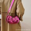 Premium patent leather underarm bag women's 2025 new fashion trend crescent bag Korean version niche one-shoulder crossbody