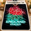 Flannel BlanketEngland Rugby Custom Name Text Personalized Soft Warm Throw Blanket Home Decor Gift