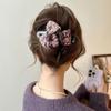 Retro Bow Hair Clip: Versatile Flocking Duckbill for Autumn/Winter