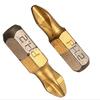 10 Pcs 25 Mm Shank Anti-skid Titanium-plated Alloy PH2 Screwdriver Short Drill Bit