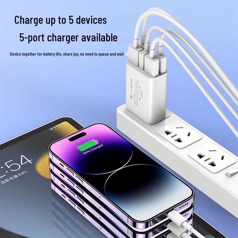 Universal Fast Charging Multi-Port USB Charger for Android, Huawei, Xiaomi, Vivo, and OPPO Devices