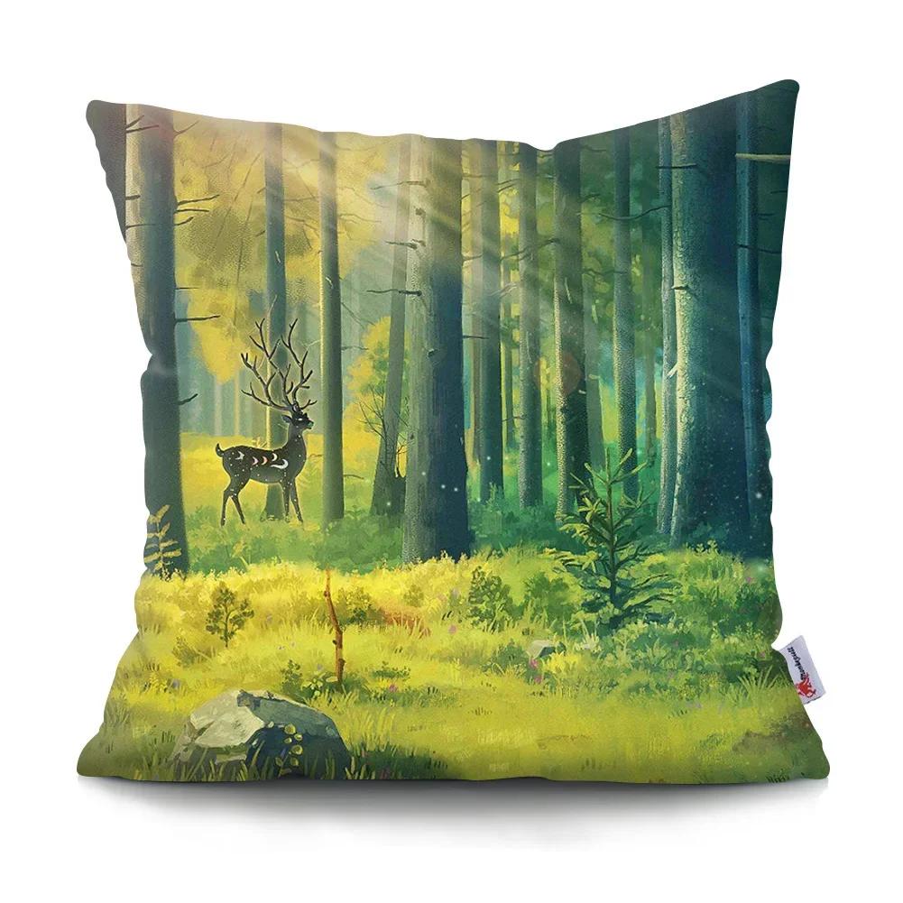 Psychedelic Forest Cushion Cover Home Decor Bedroom Pillowcase Car Sofa