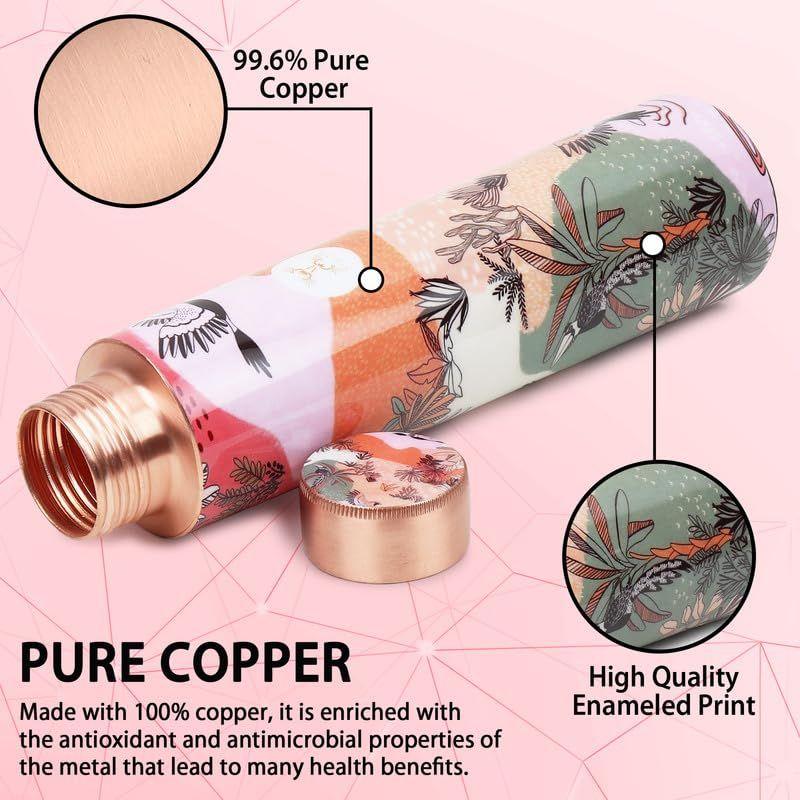 Stay Refreshed and Healthy Pure Copper Water Bottle - Advanced Leak Proof, Joint Less (900ml)
