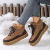 Snow Boots, Women's Shoes, Fleece, Thickened, Round-toe Lace-up, Anti-slip and Warm Cotton Boots
