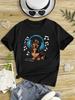 Girls Soft TShirt Fun Dachshund Music Graphic Comfortable ShortSleeve Summer Top for Youngsters Summer Wear Fun Animal Print