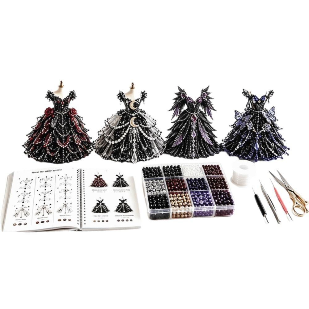 Kit per tessitura con perline Piccole Perline Kit per Arte con Perline Design Carino Kit Vestito con Perline 3D Decorazione per la Casa