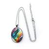 Fantasy Ripple Pattern Oval Women's Jewelry Fashion Pendant Necklace