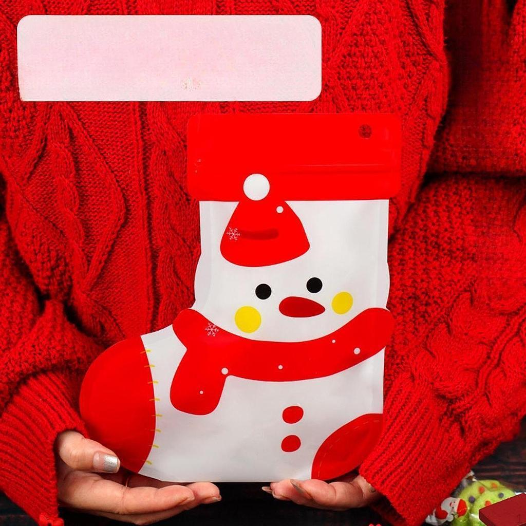 10Pcs Christmas Cookie Bags Cellophane Reusable Treat for Chocolate Photo