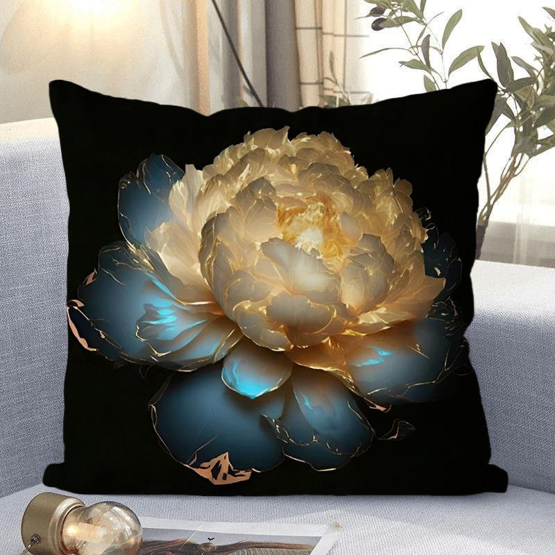 Fantasy Flower Pattern Decorative Pillowcase Living Room Bedroom Square Cushion Pillowcase