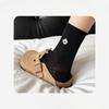 Female Spring and Summer Thin Style All Match Lovely Embroidery Solid Color Cartoon Roll Edge In Tube Cotton Socks