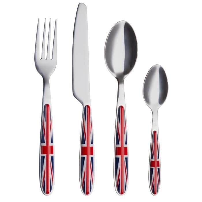 Couverts - EXZACT - EX07 - 24 pièces - Acier inoxydable - Poignées colorées