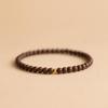 New Chinese Style Golden Sandalwood Bracelet for Men & Women - High Oil Density, Old Material, Single Strand Prayer Beads, Retro Style.