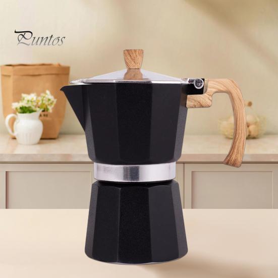 Moka Pot Espresso Maker Leicht zu reinigende Herd-Kaffeemaschine aus Aluminium, kubanische Kaffeemaschine im italienischen Design für vollen Geschmack