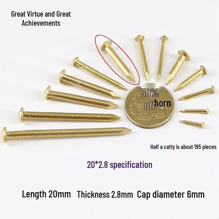 Round Head Brass Nails for DIY Projects and Picture Hanging