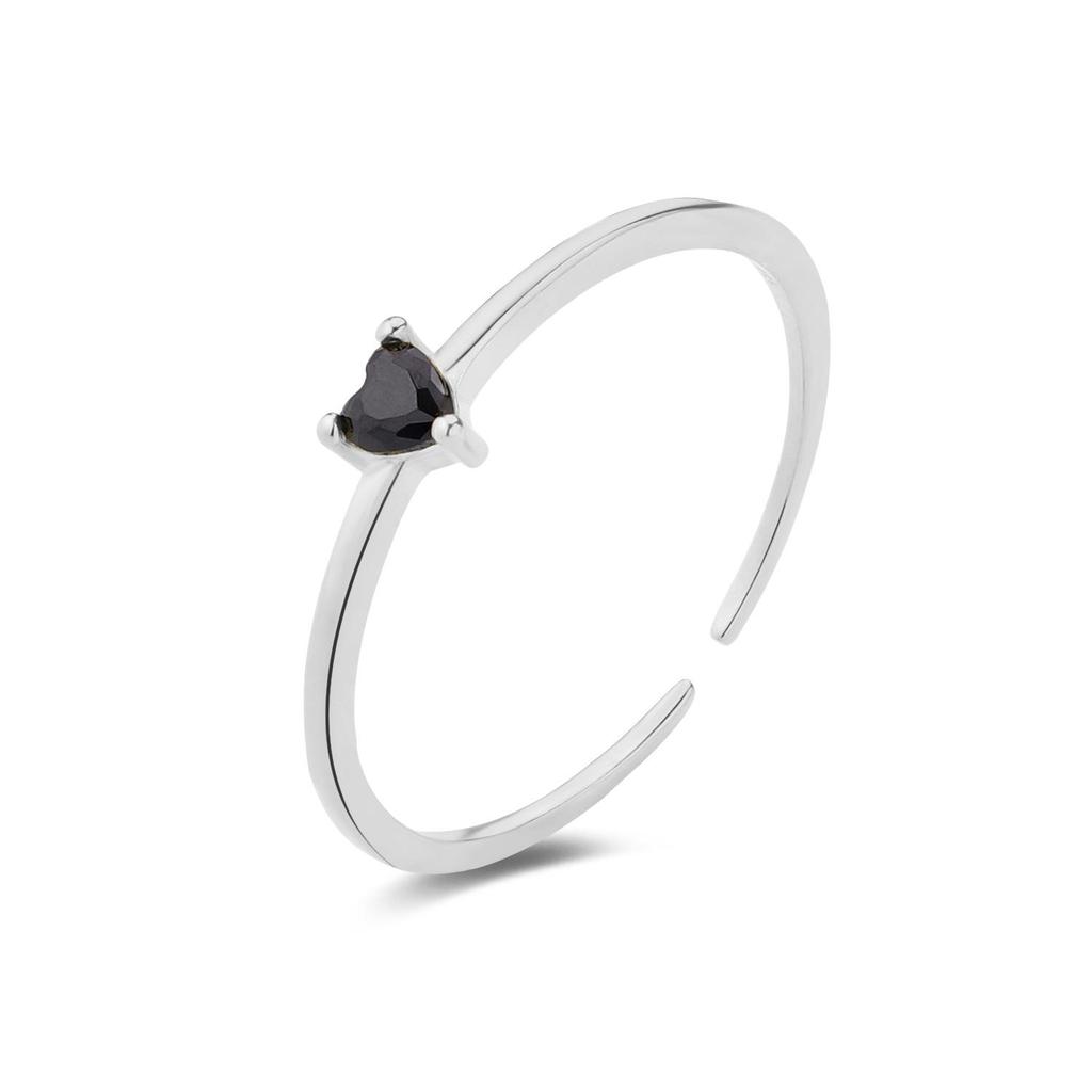 S925 Sterling Silver Adjustable Diamond & Multi-color Zircon Pinky Ring