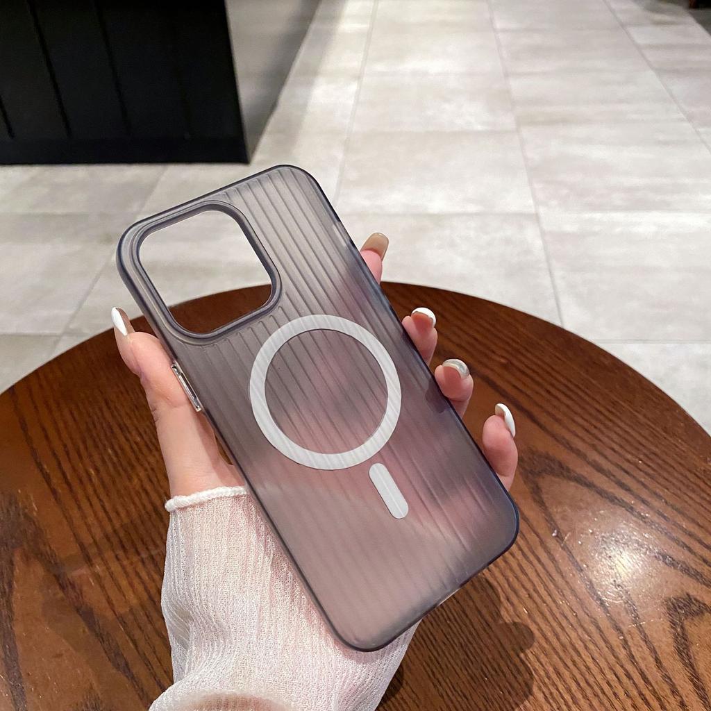 Corrugated Skin Feeling Magnetic Mobile Phone Case Is Suitable for Apple 15PROMAX Skin Feeling 14 Personality 16PRO Soft Case 11
